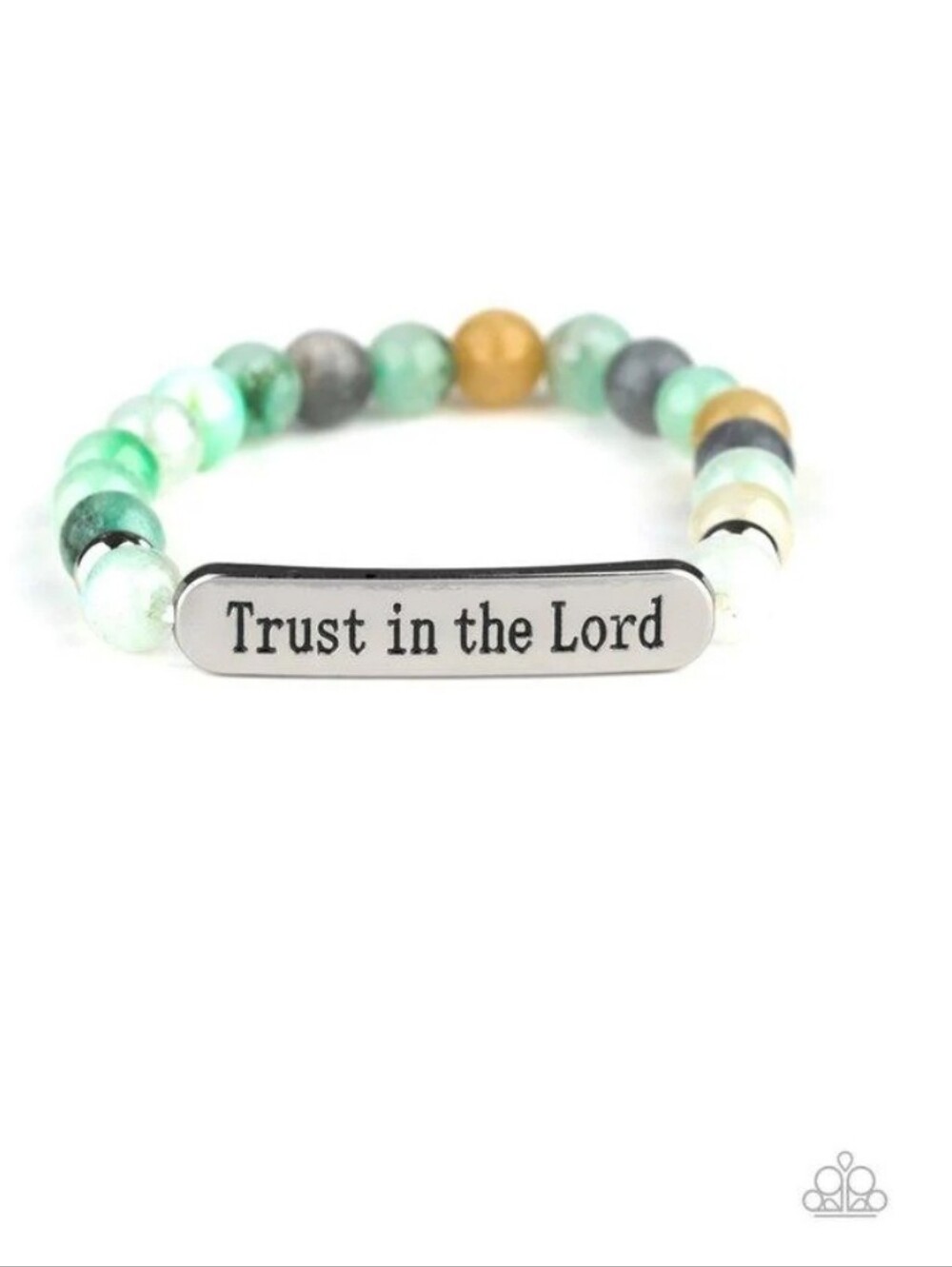 Paparazzi Green & Gold 'Trust in the Lord' Beaded Bracelet Trust Aways Fashion